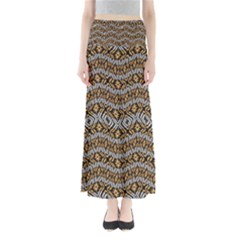 Modern Wavy Geometric Pattern Full Length Maxi Skirt by dflcprints