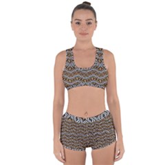 Modern Wavy Geometric Pattern Racerback Boyleg Bikini Set by dflcprints