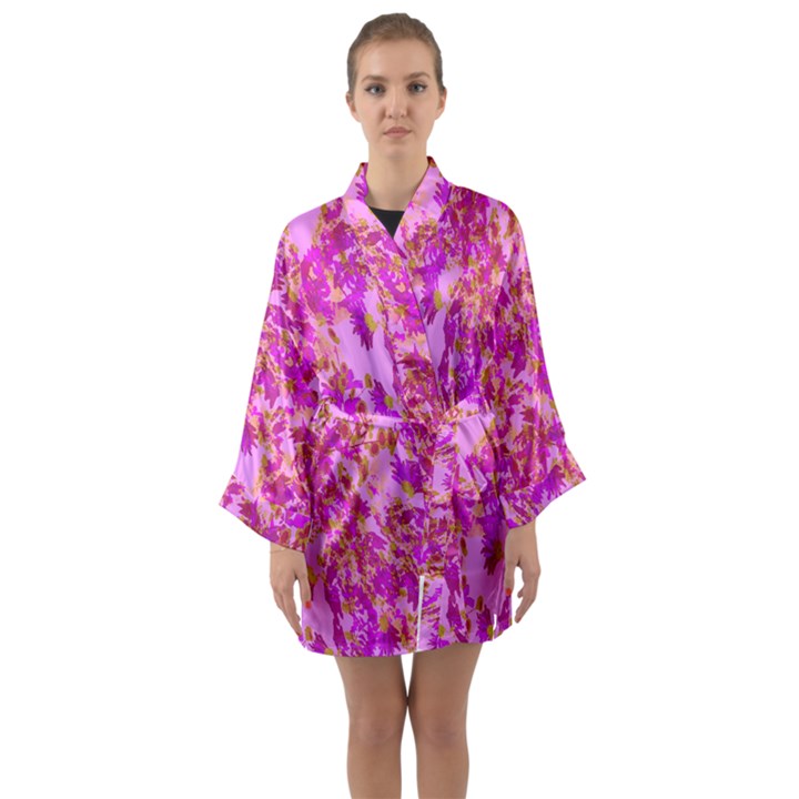 Pretty in Pink Long Sleeve Kimono Robe