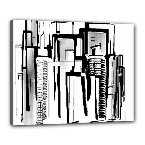 Black And White City Canvas 20  X 16  by digitaldivadesigns