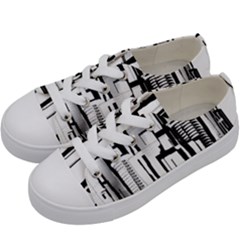 Black And White City Kids  Low Top Canvas Sneakers by digitaldivadesigns