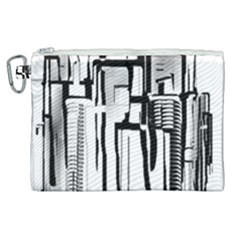 Black And White City Canvas Cosmetic Bag (xl) by digitaldivadesigns