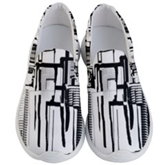 Black And White City Men s Lightweight Slip Ons by digitaldivadesigns