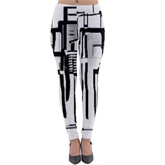 Black And White City Lightweight Velour Leggings