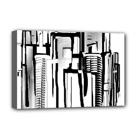 Black And White City Deluxe Canvas 18  X 12   by digitaldivadesigns