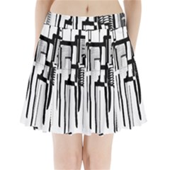 Black And White City Pleated Mini Skirt by digitaldivadesigns