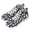 White On Black Cow Skin Men s Lightweight High Top Sneakers View2