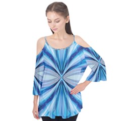 Abstract Design Flutter Sleeve Tee 