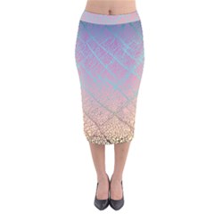 Pink Beige Elephant Skin Velvet Midi Pencil Skirt by LoolyElzayat