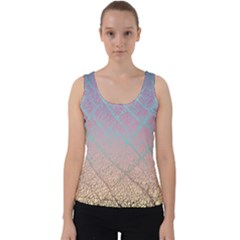 Pink Beige Elephant Skin Velvet Tank Top by LoolyElzayat