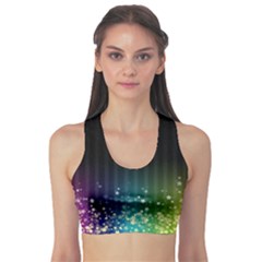 Colorful Space Rainbow Stars Sports Bra by LoolyElzayat