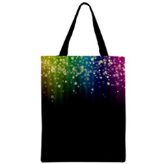 Colorful Space Rainbow Stars Zipper Classic Tote Bag