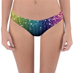 Colorful Space Rainbow Stars Reversible Hipster Bikini Bottoms