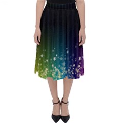 Colorful Space Rainbow Stars Folding Skater Skirt