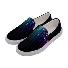 Colorful Space Rainbow Stars Women s Canvas Slip Ons