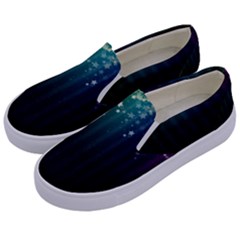 Colorful Space Rainbow Stars Kids  Canvas Slip Ons