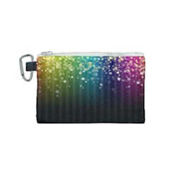 Colorful Space Rainbow Stars Canvas Cosmetic Bag (small)