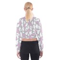 Pink Grey White Cow Print Cropped Sweatshirt View2