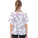 Pink Grey White Cow Print V-Neck Dolman Drape Top View2