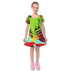 Untitled Island 6 Kids  Short Sleeve Velvet Dress by bestdesignintheworld