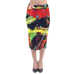 Enigma 1 Velvet Midi Pencil Skirt