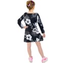 Tropical pattern Kids  Long Sleeve Velvet Dress View2