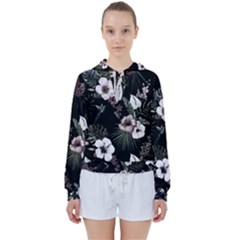 Tropical Pattern Women s Tie Up Sweat