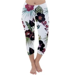 Tropical Pattern Capri Winter Leggings  by Valentinaart