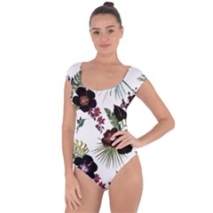 Tropical Pattern Short Sleeve Leotard  by Valentinaart