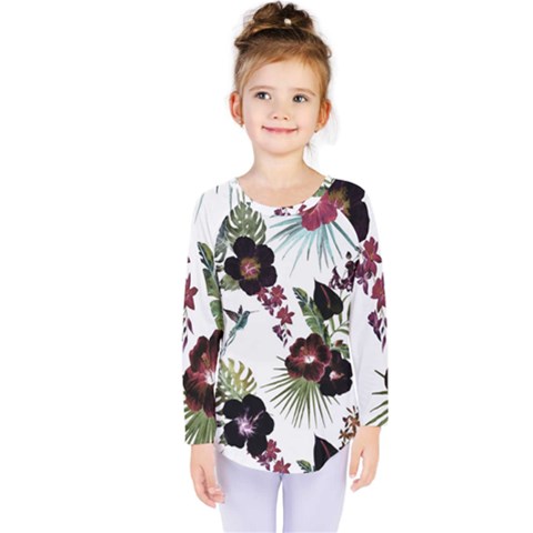 Tropical Pattern Kids  Long Sleeve Tee by Valentinaart