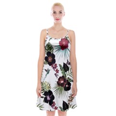 Tropical Pattern Spaghetti Strap Velvet Dress by Valentinaart