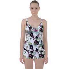 Tropical Pattern Tie Front Two Piece Tankini by Valentinaart