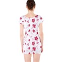 Sweet Shiny Floral Red Short Sleeve Bodycon Dress View2