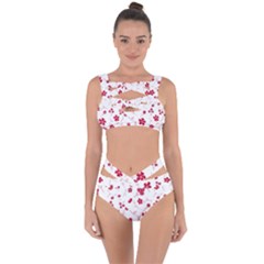 Sweet Shiny Floral Red Bandaged Up Bikini Set  by ImpressiveMoments