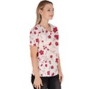 Sweet Shiny Floral Red Scrub Top View3