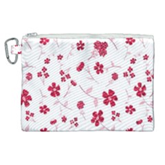 Sweet Shiny Floral Red Canvas Cosmetic Bag (xl) by ImpressiveMoments