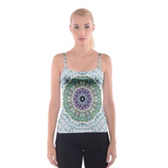 Hearts In A Decorative Star Flower Mandala Spaghetti Strap Top by pepitasart