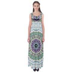 Hearts In A Decorative Star Flower Mandala Empire Waist Maxi Dress by pepitasart