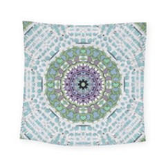 Hearts In A Decorative Star Flower Mandala Square Tapestry (small) by pepitasart