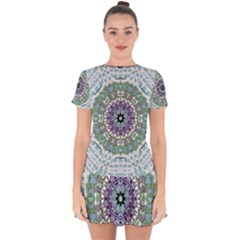 Hearts In A Decorative Star Flower Mandala Drop Hem Mini Chiffon Dress by pepitasart