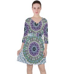 Hearts In A Decorative Star Flower Mandala Ruffle Dress by pepitasart