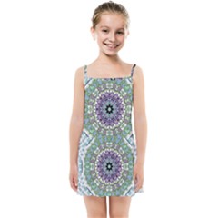 Hearts In A Decorative Star Flower Mandala Kids Summer Sun Dress by pepitasart