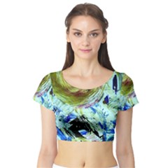 June Gloom 6 Short Sleeve Crop Top by bestdesignintheworld