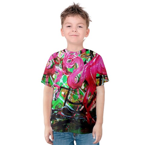 Flamingo   Child Of Dawn 9 Kids  Cotton Tee by bestdesignintheworld