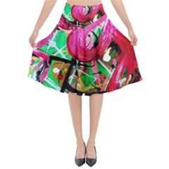 Flamingo   Child Of Dawn 9 Flared Midi Skirt by bestdesignintheworld