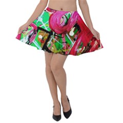 Flamingo   Child Of Dawn 9 Velvet Skater Skirt by bestdesignintheworld