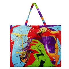 Untitled Island 5 Zipper Large Tote Bag by bestdesignintheworld