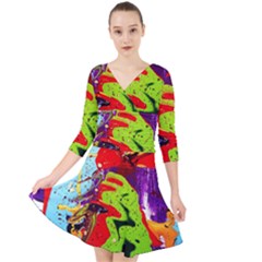 Untitled Island 5 Quarter Sleeve Front Wrap Dress by bestdesignintheworld