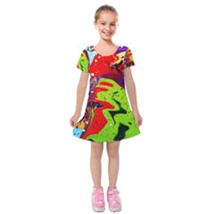 Untitled Island 5 Kids  Short Sleeve Velvet Dress by bestdesignintheworld