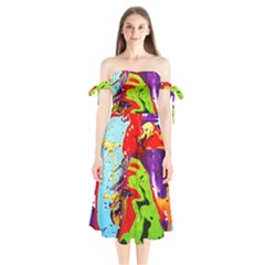 Untitled Island 5 Shoulder Tie Bardot Midi Dress by bestdesignintheworld